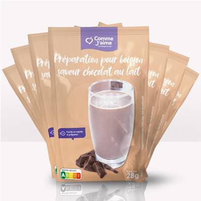 Préparation pour boisson protéinée au chocolat au lait (x7)