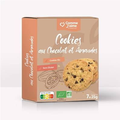 Cookies au chocolat et amandes sans gluten bio