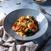 TAGLIATELLES AUX NOIX DE SAINT-JACQUES ET CREVETTES Pack 4 plats surgelés