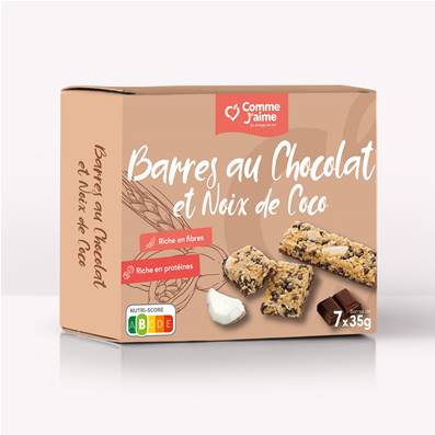 Barres au chocolat et noix de coco