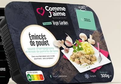 Emincé de poulet sauce champignons et écrasé de pomme de terre