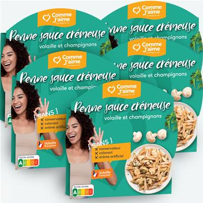 Pack 5 plats PENNE SAUCE CREMEUSE
