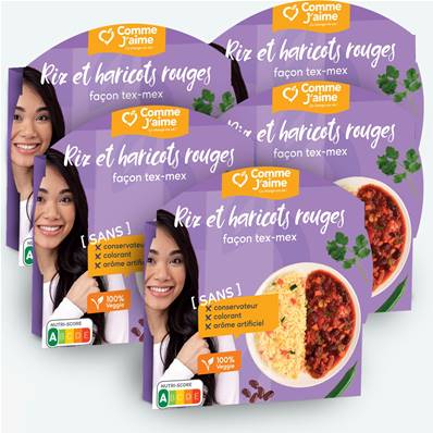 Pack 5 plats RIZ ET HARICOTS ROUGES