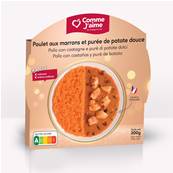 Poulet aux marrons et purée de patate douce