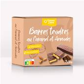 Barres tendres au caramel et amandes