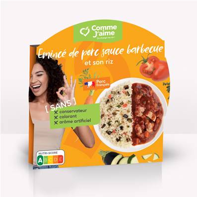Emincé de porc sauce barbecue et son riz