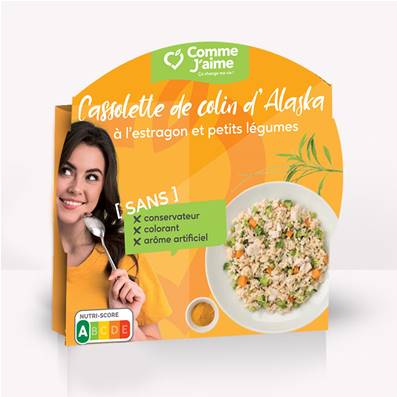 Cassolette de colin d'Alaska à l'estragon et petits légumes