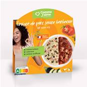 Emincé de porc sauce barbecue et son riz