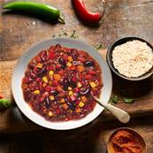 Chili végétarien et son riz